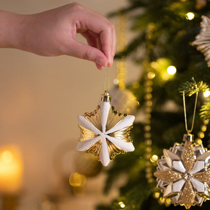 130Ct Christmas Ornaments Set, White Gold Shatterproof Ornaments for Christams Tree Decor