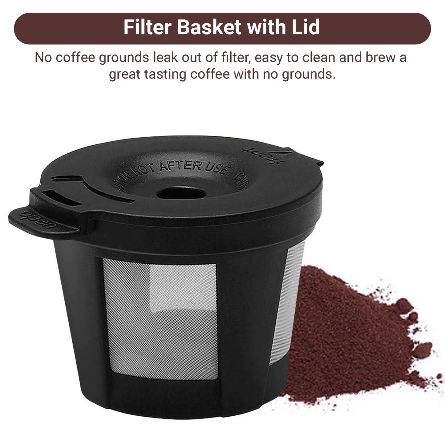 Single Serve Coffee Maker, Mini Coffee Brewer for K-Cup Single Cup Capsule and Ground Coffee, Single Cup Coffee Makers with 6 to 14Oz Reservoir, Light Grey