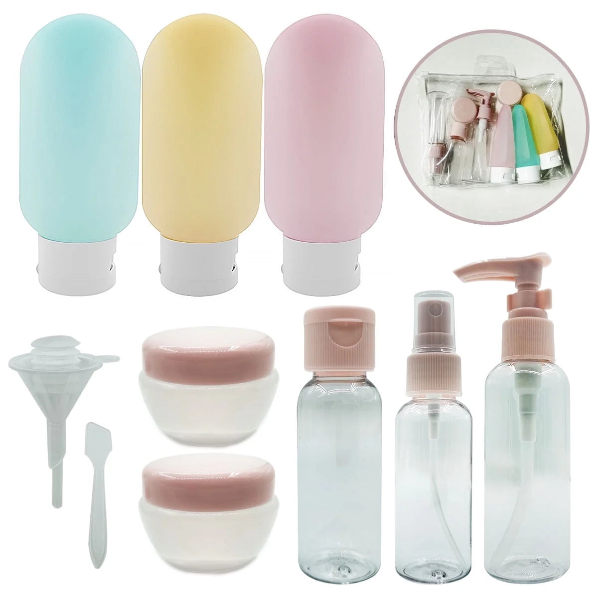 11-Pack Travel Bottles Set – Leak-Proof Toiletry Containers for Shampoo & Liquids, Portable & Tsa-Approved