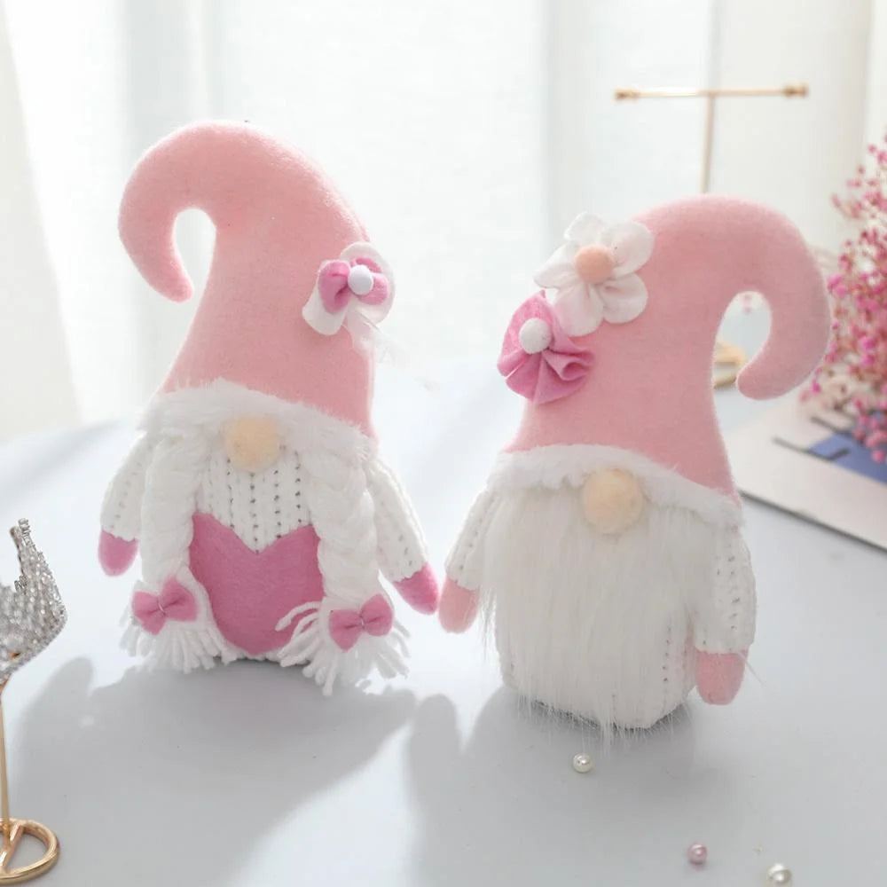 1Pc Valentines Plush Decorations - Valentines Day Mr Handmade Swedish Tomte Decor - Valentines Home Table Elf Decor Ornaments Gift