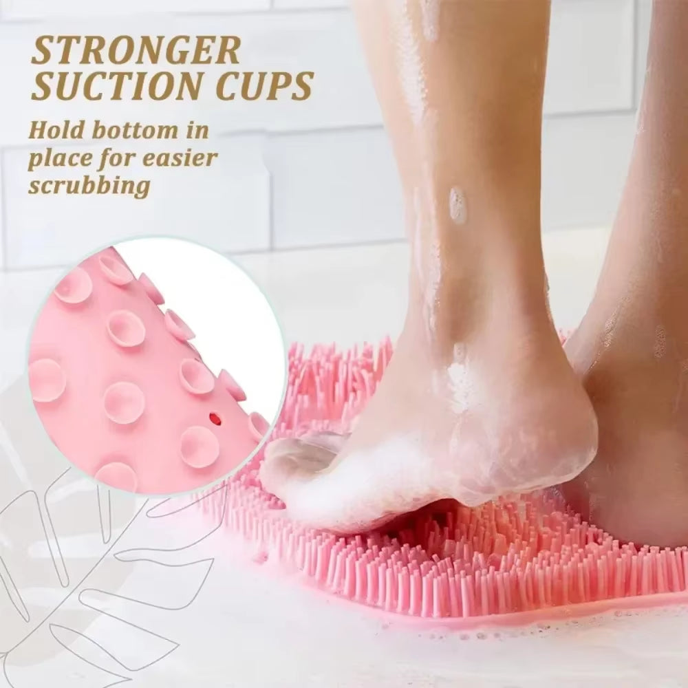 Ultimate Spa-Style Exfoliating Shower Mat – 5-in-1 Silicone Scrubbing & Massaging Solution