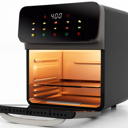 Air Fryer 12QT Convection Oven with 10-In-1 Multi Function, Visible Window and Touchscreen, White