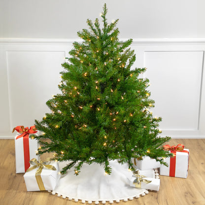 Pre-Lit Full Northern Pine Artificial Christmas Tree - 4' - Clear Lights